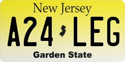 NJ license plate A24LEG