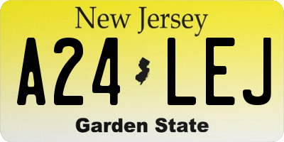 NJ license plate A24LEJ