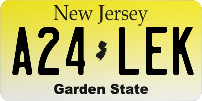 NJ license plate A24LEK