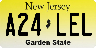 NJ license plate A24LEL