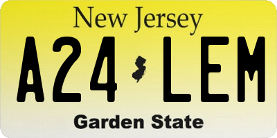 NJ license plate A24LEM