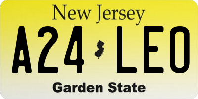 NJ license plate A24LEO