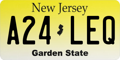 NJ license plate A24LEQ