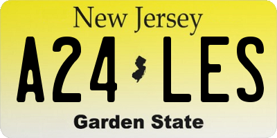 NJ license plate A24LES