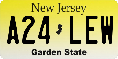 NJ license plate A24LEW