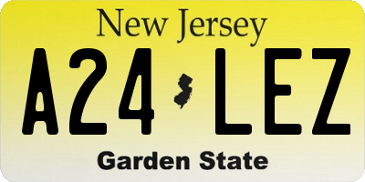 NJ license plate A24LEZ