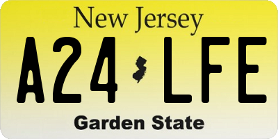 NJ license plate A24LFE