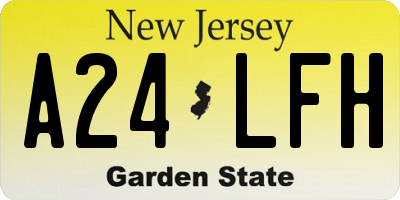 NJ license plate A24LFH