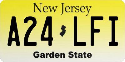 NJ license plate A24LFI