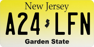 NJ license plate A24LFN