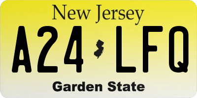 NJ license plate A24LFQ