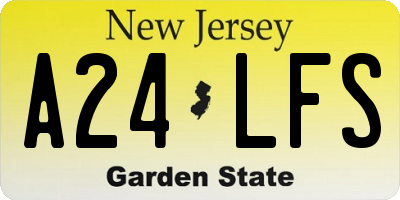 NJ license plate A24LFS