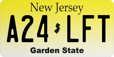NJ license plate A24LFT