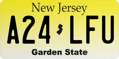 NJ license plate A24LFU