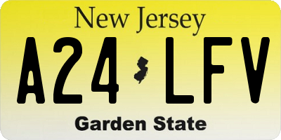 NJ license plate A24LFV