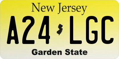 NJ license plate A24LGC