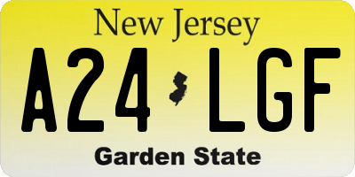 NJ license plate A24LGF