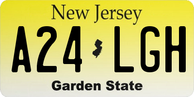 NJ license plate A24LGH