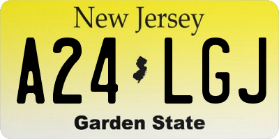 NJ license plate A24LGJ