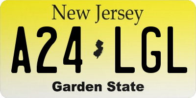 NJ license plate A24LGL