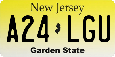 NJ license plate A24LGU