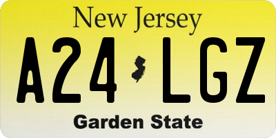 NJ license plate A24LGZ