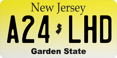 NJ license plate A24LHD