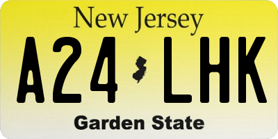 NJ license plate A24LHK