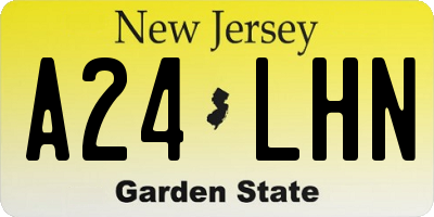 NJ license plate A24LHN