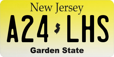 NJ license plate A24LHS