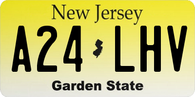 NJ license plate A24LHV