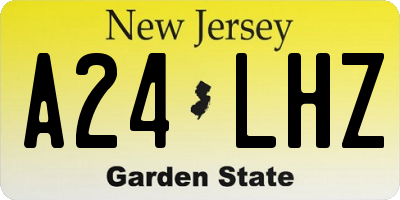 NJ license plate A24LHZ