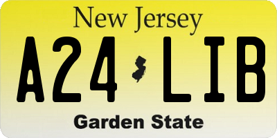 NJ license plate A24LIB