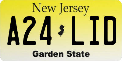 NJ license plate A24LID