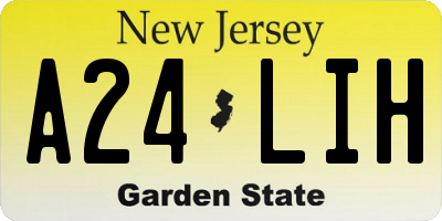 NJ license plate A24LIH