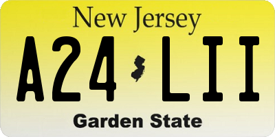 NJ license plate A24LII