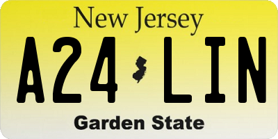 NJ license plate A24LIN