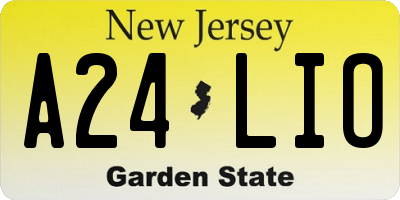 NJ license plate A24LIO