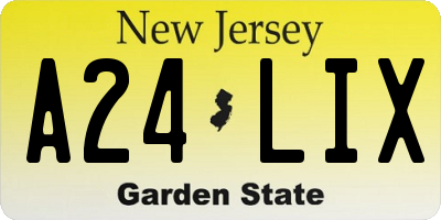NJ license plate A24LIX