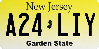 NJ license plate A24LIY