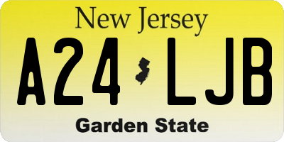 NJ license plate A24LJB