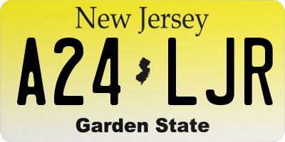 NJ license plate A24LJR