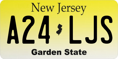 NJ license plate A24LJS