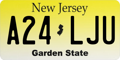 NJ license plate A24LJU