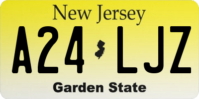 NJ license plate A24LJZ