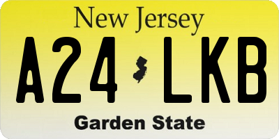 NJ license plate A24LKB