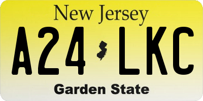NJ license plate A24LKC