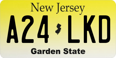 NJ license plate A24LKD
