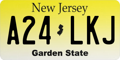NJ license plate A24LKJ