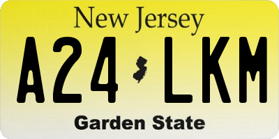 NJ license plate A24LKM